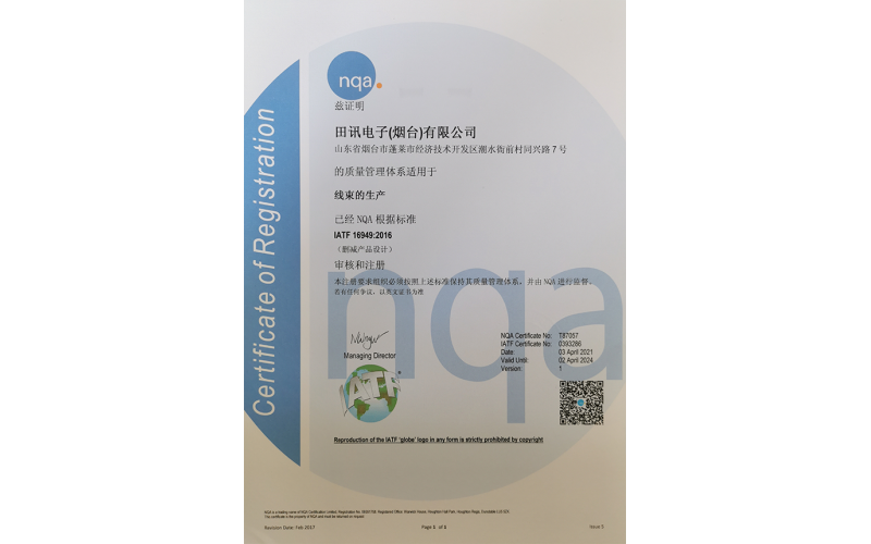 IATF 16949:2016 質(zhì)量管理體系認(rèn)證